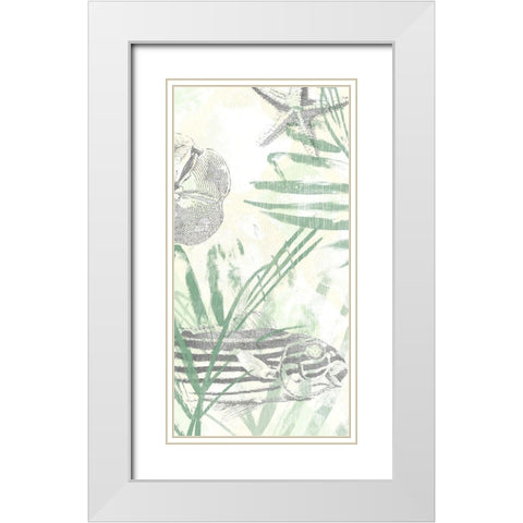 Sand and Surf I White Modern Wood Framed Art Print with Double Matting by Vess, June Erica