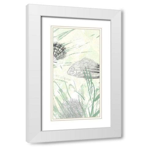 Sand and Surf II White Modern Wood Framed Art Print with Double Matting by Vess, June Erica