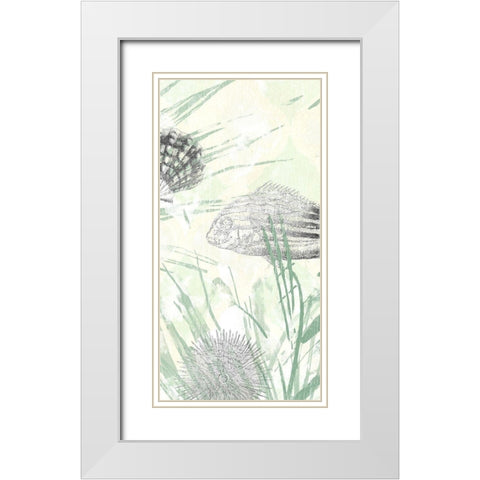 Sand and Surf II White Modern Wood Framed Art Print with Double Matting by Vess, June Erica