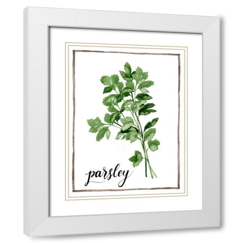 Watercolor Herbs II White Modern Wood Framed Art Print with Double Matting by Popp, Grace