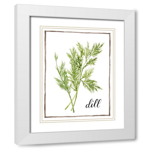 Watercolor Herbs III White Modern Wood Framed Art Print with Double Matting by Popp, Grace