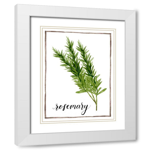 Watercolor Herbs V White Modern Wood Framed Art Print with Double Matting by Popp, Grace