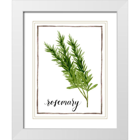 Watercolor Herbs V White Modern Wood Framed Art Print with Double Matting by Popp, Grace