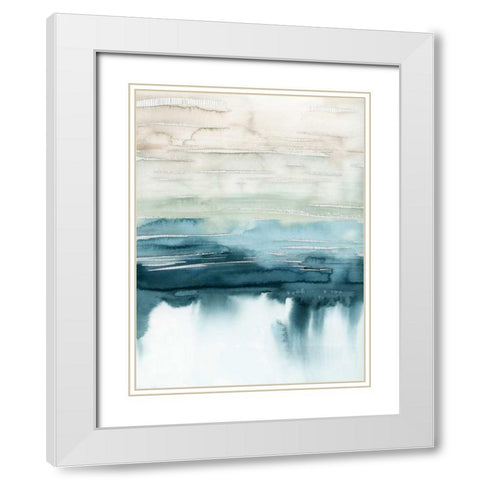 Organic Cascade I White Modern Wood Framed Art Print with Double Matting by Popp, Grace