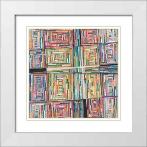 Dot Pattern  White Modern Wood Framed Art Print with Double Matting by Galapon, Nikki