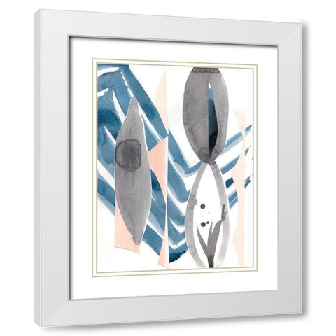 Oceana I White Modern Wood Framed Art Print with Double Matting by Stramel, Renee W.