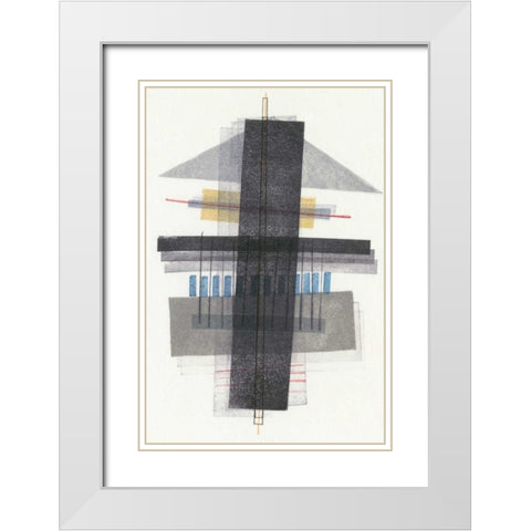 Compass Point I White Modern Wood Framed Art Print with Double Matting by Galapon, Nikki