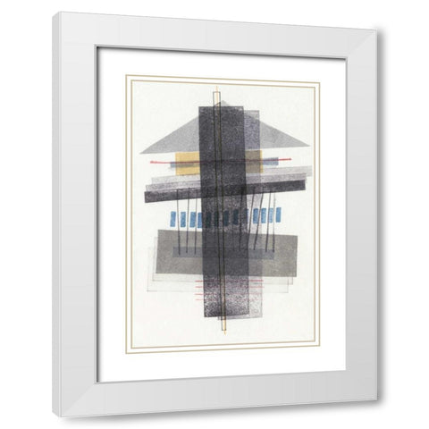 Compass Point III White Modern Wood Framed Art Print with Double Matting by Galapon, Nikki