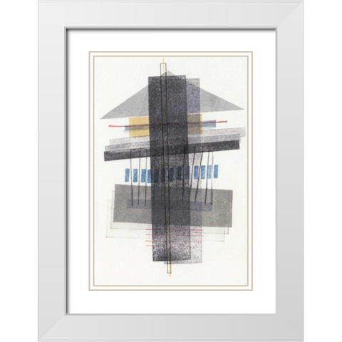 Compass Point III White Modern Wood Framed Art Print with Double Matting by Galapon, Nikki