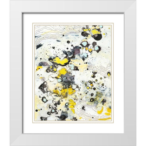 Topo I White Modern Wood Framed Art Print with Double Matting by Fuchs, Jodi