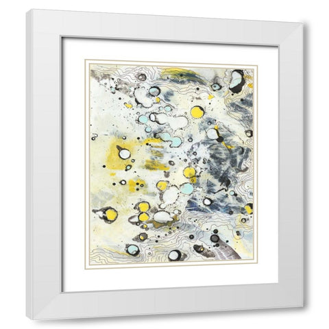 Topo II White Modern Wood Framed Art Print with Double Matting by Fuchs, Jodi