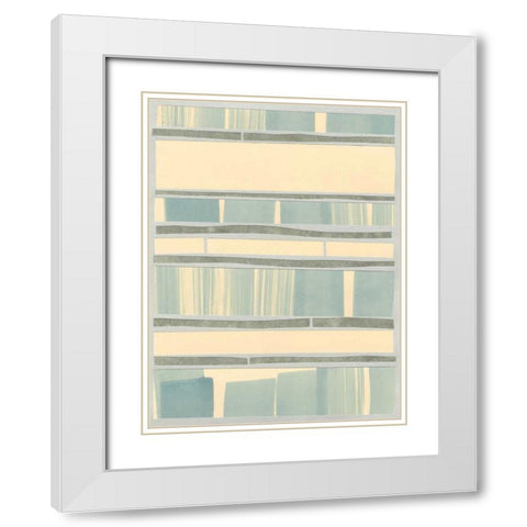 Ocean Inlay I White Modern Wood Framed Art Print with Double Matting by Stramel, Renee W.
