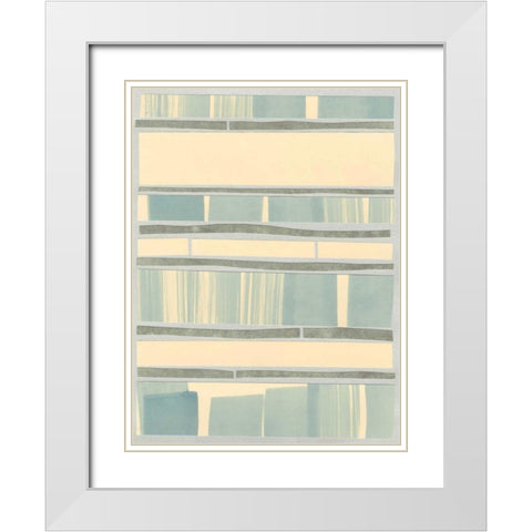 Ocean Inlay I White Modern Wood Framed Art Print with Double Matting by Stramel, Renee W.