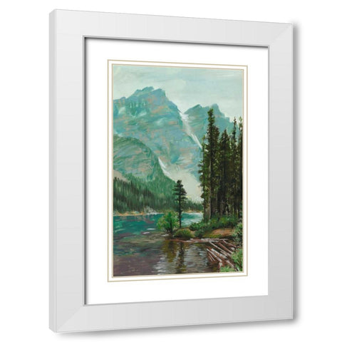 Mountainscape III White Modern Wood Framed Art Print with Double Matting by Wang, Melissa