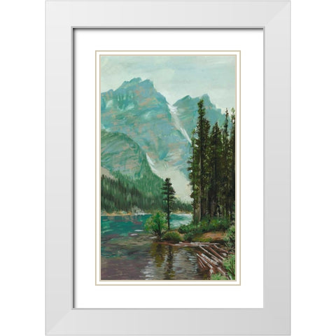 Mountainscape III White Modern Wood Framed Art Print with Double Matting by Wang, Melissa