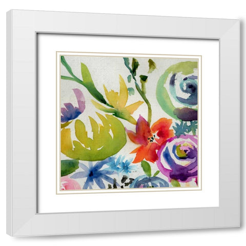 Summer Spectrum II White Modern Wood Framed Art Print with Double Matting by Zarris, Chariklia