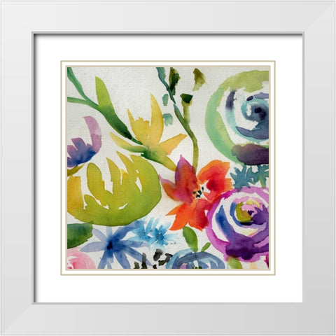 Summer Spectrum II White Modern Wood Framed Art Print with Double Matting by Zarris, Chariklia