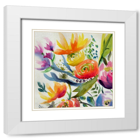 Summer Spectrum IV White Modern Wood Framed Art Print with Double Matting by Zarris, Chariklia