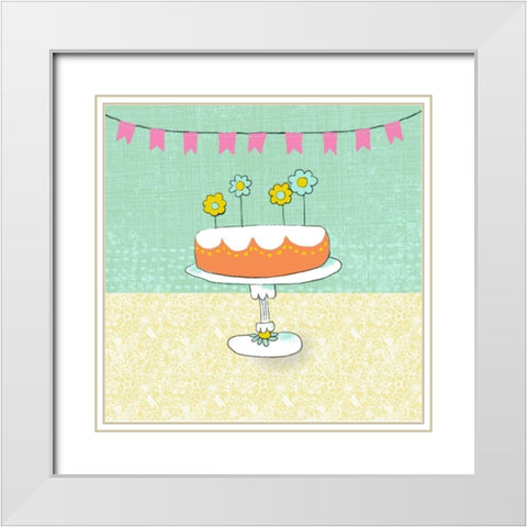 Retro Birthday I White Modern Wood Framed Art Print with Double Matting by Zarris, Chariklia