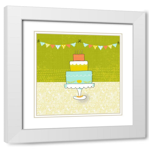 Retro Birthday II White Modern Wood Framed Art Print with Double Matting by Zarris, Chariklia