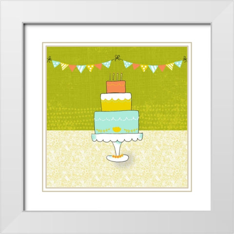 Retro Birthday II White Modern Wood Framed Art Print with Double Matting by Zarris, Chariklia