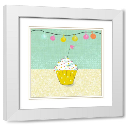 Retro Birthday IV White Modern Wood Framed Art Print with Double Matting by Zarris, Chariklia