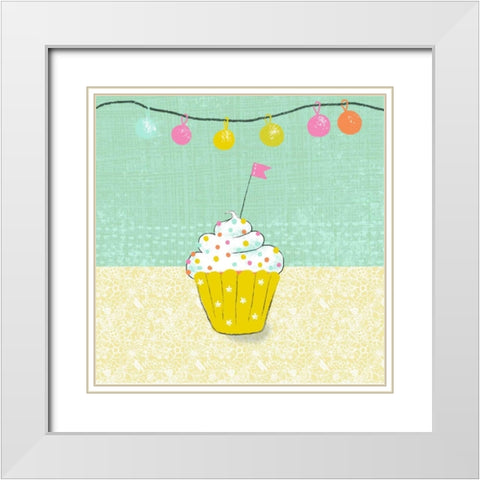 Retro Birthday IV White Modern Wood Framed Art Print with Double Matting by Zarris, Chariklia