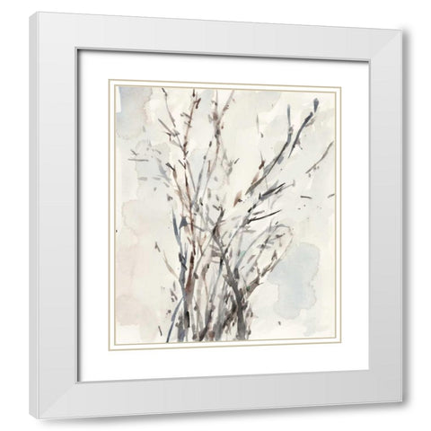 Watercolor Branches I White Modern Wood Framed Art Print with Double Matting by Dixon, Samuel