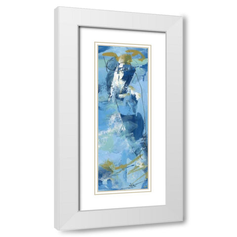 Composition 3a White Modern Wood Framed Art Print with Double Matting by Wang, Melissa
