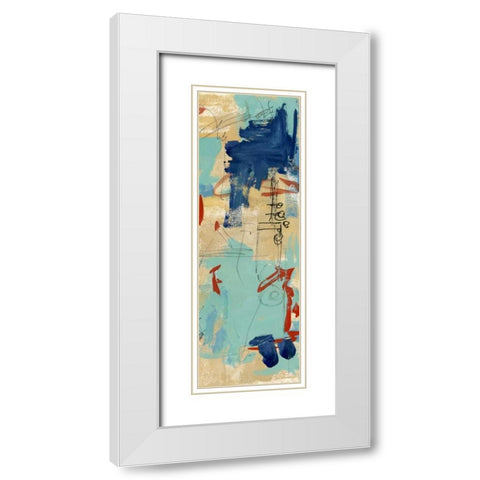 Composition 4a White Modern Wood Framed Art Print with Double Matting by Wang, Melissa