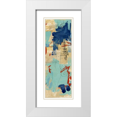 Composition 4a White Modern Wood Framed Art Print with Double Matting by Wang, Melissa