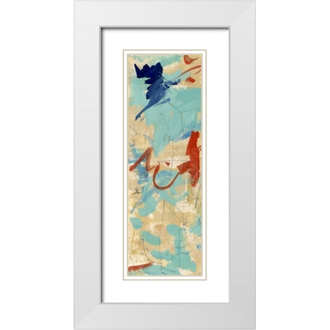 Composition 4b White Modern Wood Framed Art Print with Double Matting by Wang, Melissa