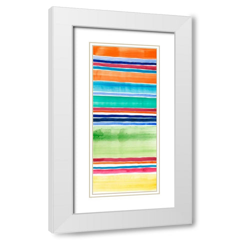 Cabana Panel III White Modern Wood Framed Art Print with Double Matting by Moore, Regina