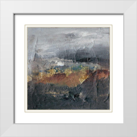 Mountains in the Mist I White Modern Wood Framed Art Print with Double Matting by Combs, Joyce