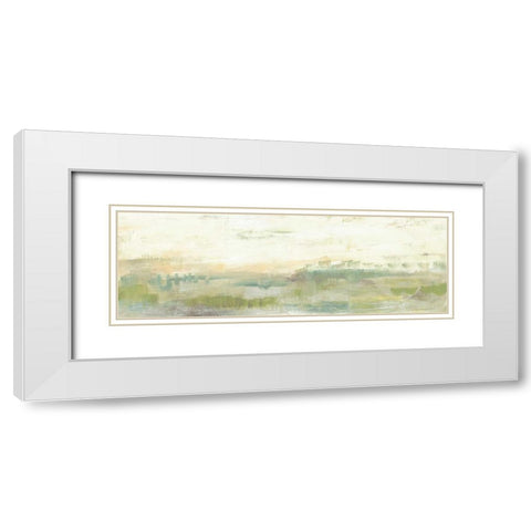 Greenery Horizon Line I White Modern Wood Framed Art Print with Double Matting by Goldberger, Jennifer
