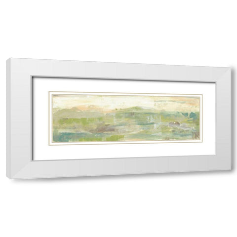Greenery Horizon Line III White Modern Wood Framed Art Print with Double Matting by Goldberger, Jennifer
