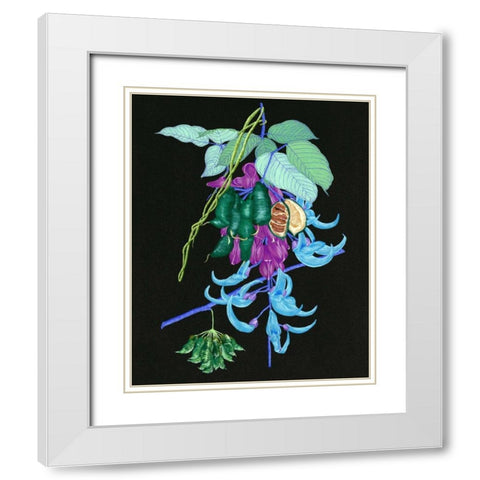 Jade Vine I White Modern Wood Framed Art Print with Double Matting by Wang, Melissa