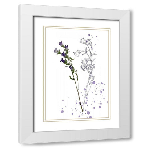 Botany Flower II White Modern Wood Framed Art Print with Double Matting by Wang, Melissa