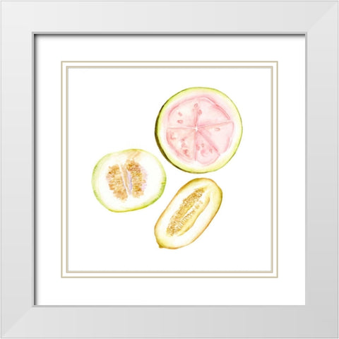 Love Me Fruit I White Modern Wood Framed Art Print with Double Matting by Wang, Melissa