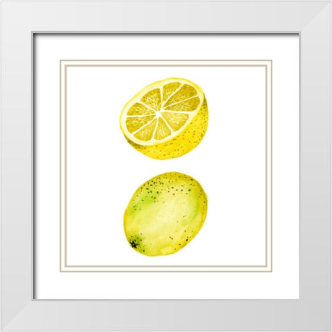 Love Me Fruit IV White Modern Wood Framed Art Print with Double Matting by Wang, Melissa