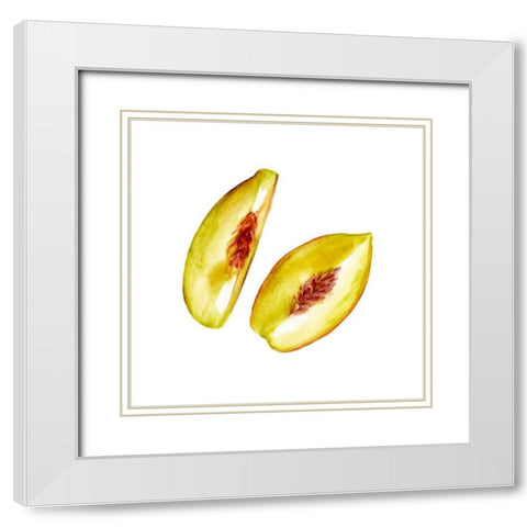 Love Me Fruit V White Modern Wood Framed Art Print with Double Matting by Wang, Melissa