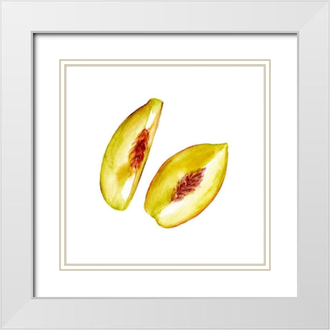 Love Me Fruit V White Modern Wood Framed Art Print with Double Matting by Wang, Melissa