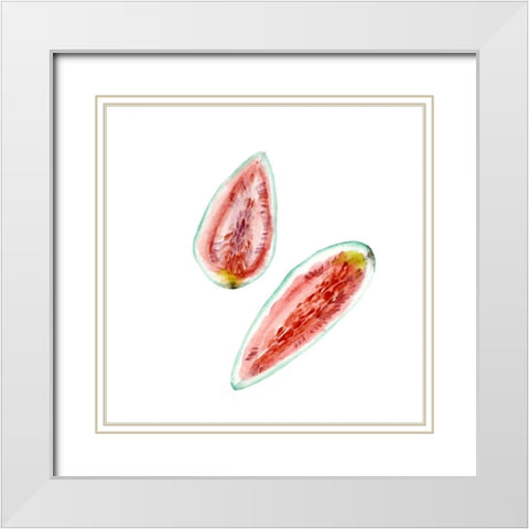 Love Me Fruit VI White Modern Wood Framed Art Print with Double Matting by Wang, Melissa