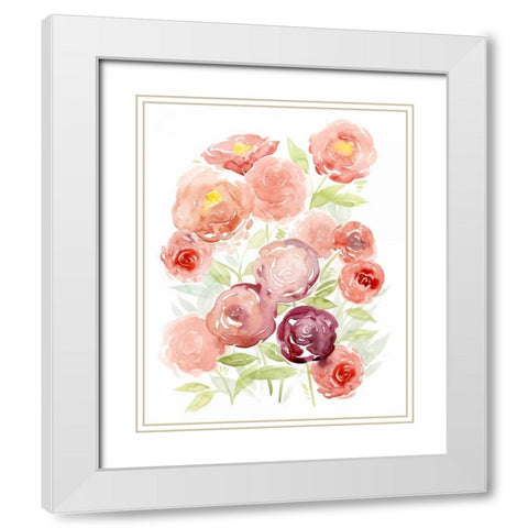 Rosen Garden I White Modern Wood Framed Art Print with Double Matting by Popp, Grace