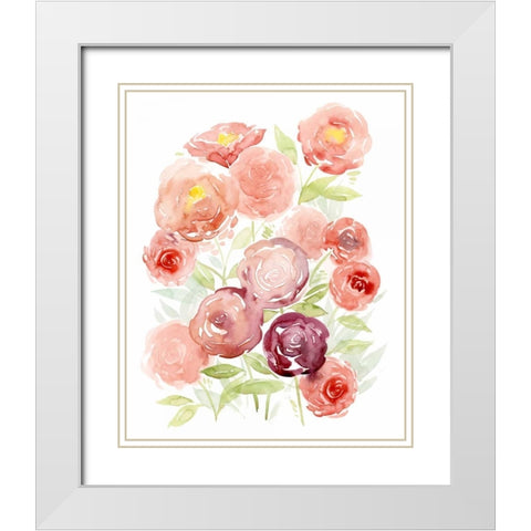 Rosen Garden I White Modern Wood Framed Art Print with Double Matting by Popp, Grace