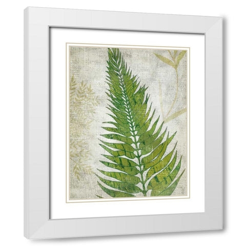 Frond II White Modern Wood Framed Art Print with Double Matting by Zarris, Chariklia