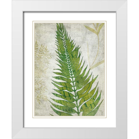 Frond II White Modern Wood Framed Art Print with Double Matting by Zarris, Chariklia