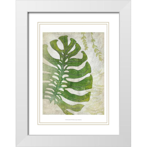 Frond III White Modern Wood Framed Art Print with Double Matting by Zarris, Chariklia