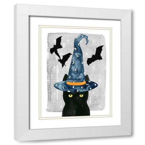 Black Cat I White Modern Wood Framed Art Print with Double Matting by Popp, Grace