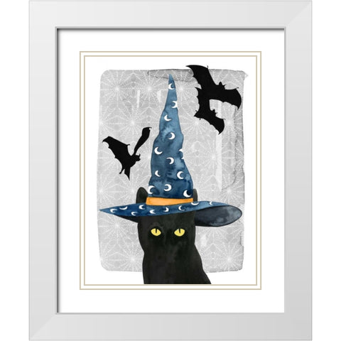 Black Cat II White Modern Wood Framed Art Print with Double Matting by Popp, Grace